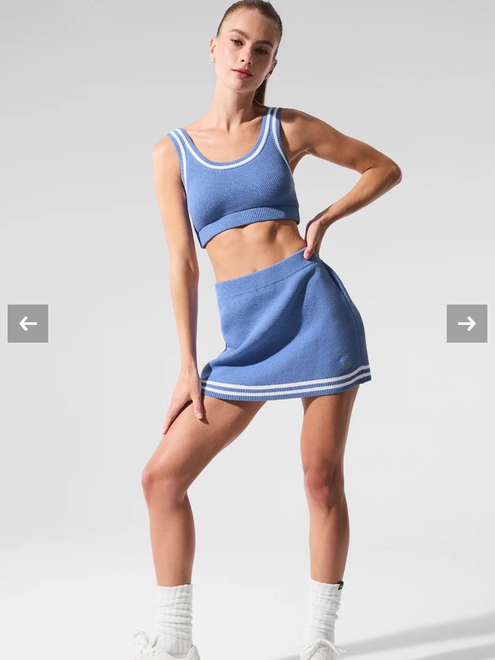 Alo Tennis Club Knit Skirt and Bra Set - Picture 9 of 11